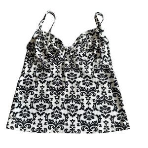 Lands’ End Black & White Underwire Tankini Top size 2P